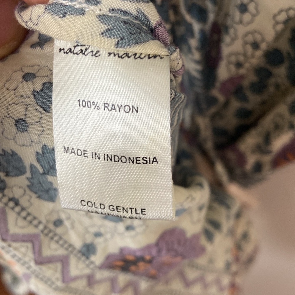 Natalie Martin Cream Floral Mini Dress with Mauve Accents - Picture 6 of 6